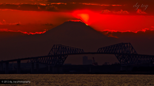 東京ゲートブリッジとダイヤモンド富士