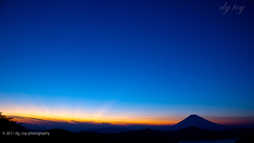 富士の見える夕暮れ