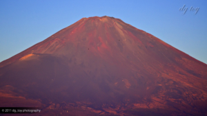 赤富士を眺めた朝