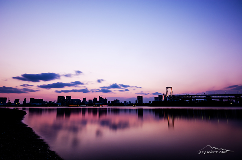 夕暮れのお台場海浜公園[Twilight Tokyobay Japanese Landscape]