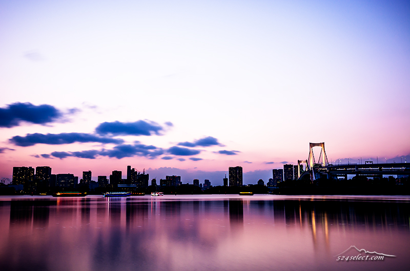 夕暮れのお台場海浜公園[Twilight Tokyobay Japanese Landscape]