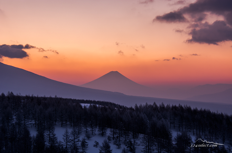 長野県霧ヶ峰〜ビーナスラインから富士山と朝焼けに遭遇する！朝焼けと富士山のシルエット